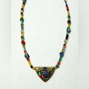 Michal Golan Multi Bright Crystal Glass Choker Necklace